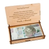 Drewniane pudełko na pieniądze na ślub prezent pamiątka wesele personalizowany grawer